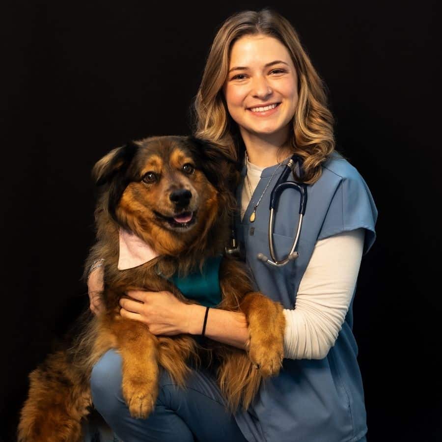 Dr. Shardlow and her dog Hermione